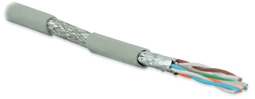 Кабель Hyperline (500 м) витая пара U/FTP, кат. 6a (10GBE), 4 пары (23AWG), одножильный (solid), каждая пара в экране, без общего экрана, для использования в неэкранированных системах, LSZH, серый SFTP4-C6A-S23-IN-LSZH-GY-500 SFTP4-C6A-S23-IN-LSZH-GY-500