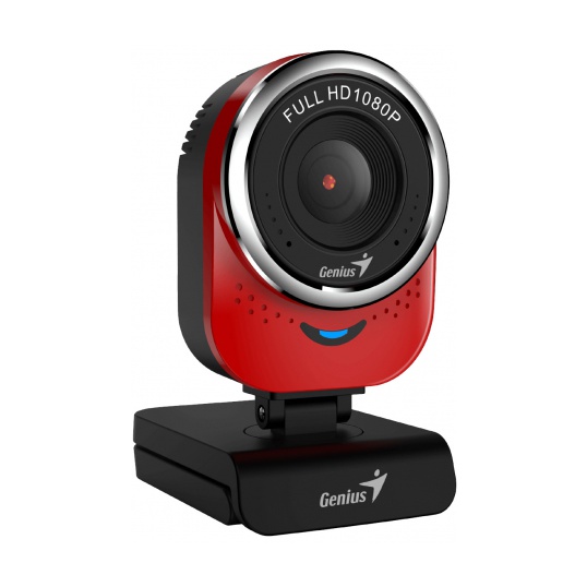 Веб-камера Genius QCam 6000 Red красная, 2Mp, FHD 1080p@30fps, угол обзора 90°, поворотная 360°, универсальный держатель, USB2.0, кабель 1.5м 32200002401 32200002401