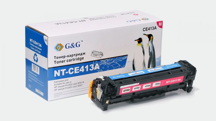 Тонер-картридж G&G пурпурный для HP LaserJet Pro300 color M351 Pro400 color M451 (2600стр) NT-CE413A NT-CE413A