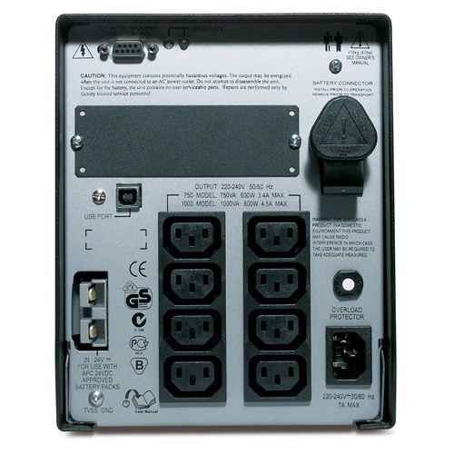 Источник бесперебойного питания APC Smart-UPS 1000VA/800W, 230V, Extended Runtime, Line-Interactive SUA1000XLI SUA1000XLI