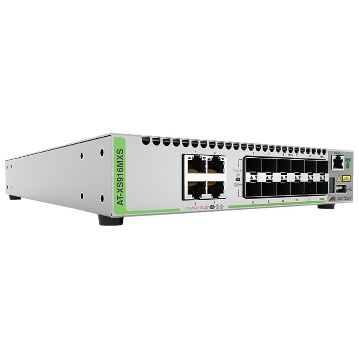 Коммутатор Allied Telesis Allied telesis 12x SFP+, 4x 10/100/1000/10G-T, Intelligent Switch, STK, EU Power Cord AT-XS916MXS-50 AT-XS916MXS-50