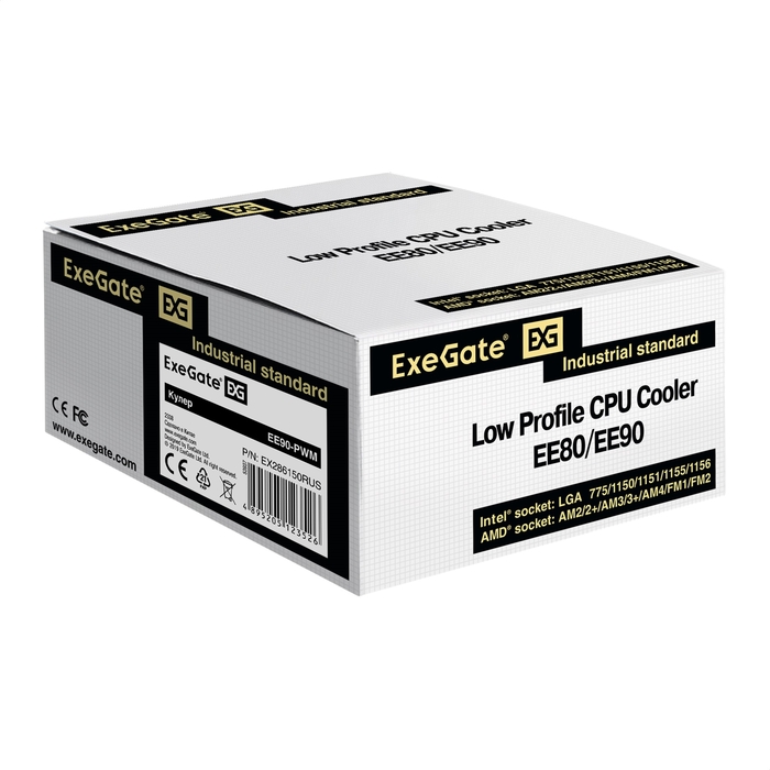 Кулер Exegate EE90-PWM LGA775/1150/1151/ 1155/1156/1200/AM2/AM2+/AM3/AM3+/AM4/FM1/FM2/754/939/940, TDP 75W, Fan 90mm EX286150RUS EX286150RUS