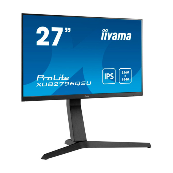 Монитор IIYAMA 27" ProLite 2560x1440@75Гц IPS LED 16:9 1ms HDMI DP 2*USB2.0 80M:1 1000:1 178/178 250cd HAS Pivot Tilt Swivel Speakers Black XUB2796QSU-B1 XUB2796QSU-B1