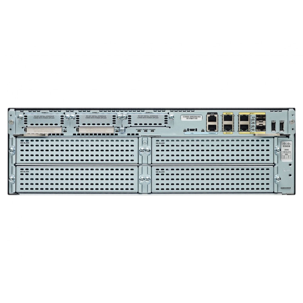 CISCO3945-SEC/K9 Маршрутизатор Cisco 3945 Security Bundle w/SEC license PAK (Promo) CISCO3945-SEC/K9