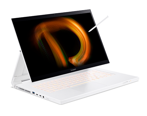 Ноутбук Acer ConceptD 7 Ezel CC715-72G-746S Core i7 11800H 32Gb SSD512Gb+512Gb NVIDIA GeForce RTX 3080 8Gb 15.6" IPS Touch UHD (3840x2160) Windows 11 Professional 64 white WiFi BT Cam NX.C6YER.002 NX.C6YER.002