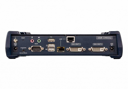 Удлинитель-передатчик ATEN KVM USB 2xDVI-I+AUDIO+RS232, 100м, UTP/10км, SM точка-точка/неогранич, в пределах LAN, 1xUTP/2xОптич,волокна SFP(LC);GbE (TCP/IP;IGMP), 2x(DVI-I+2xUSB A-тип+MINIJACK)+DB9,,, DC 5V, (макс,разр,1920х1200 60Hz) KE6940AR-AX-G KE6940AR-AX-G