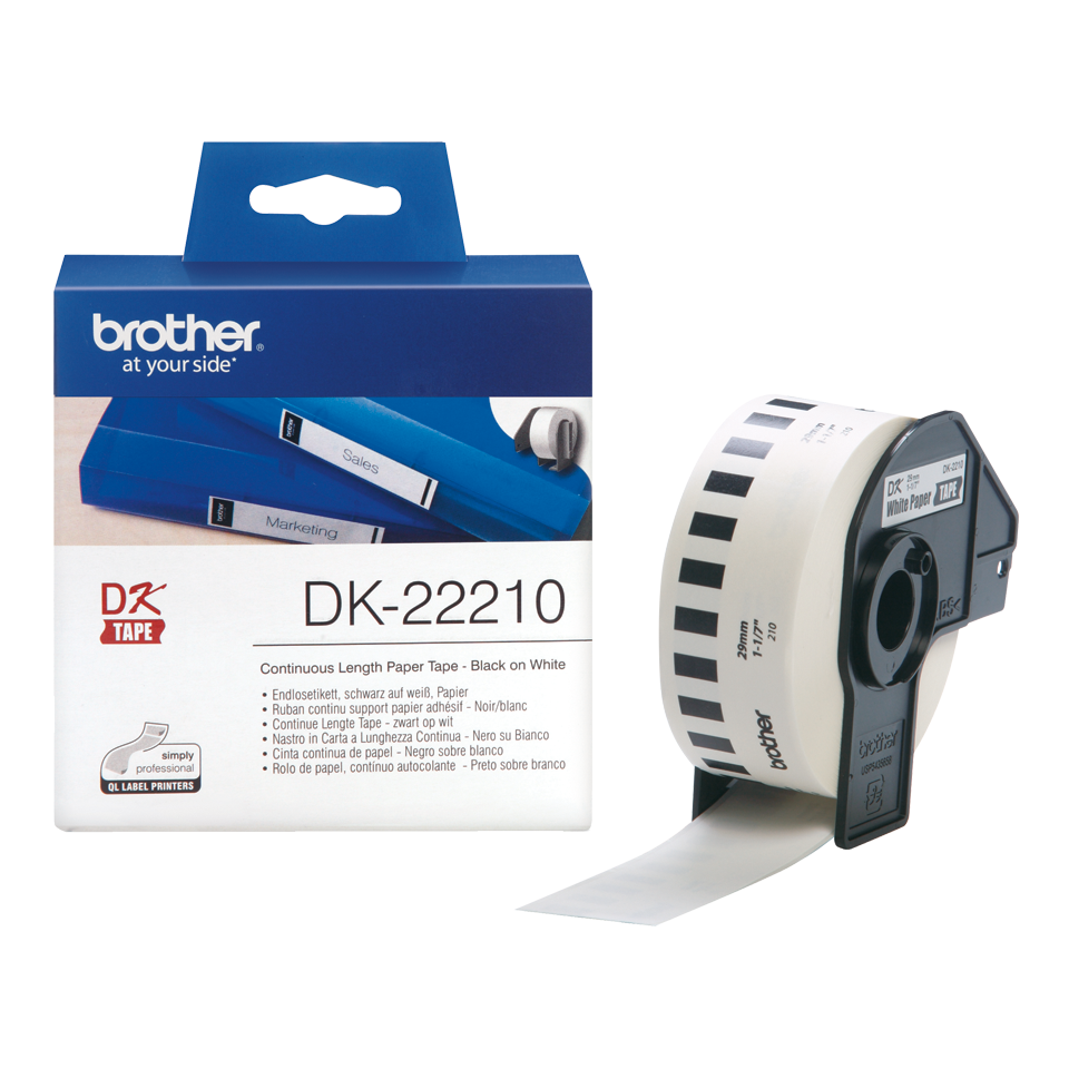 Лента красящая Brother DK22210 (29мм/30.48м, белая) DK22210 DK22210