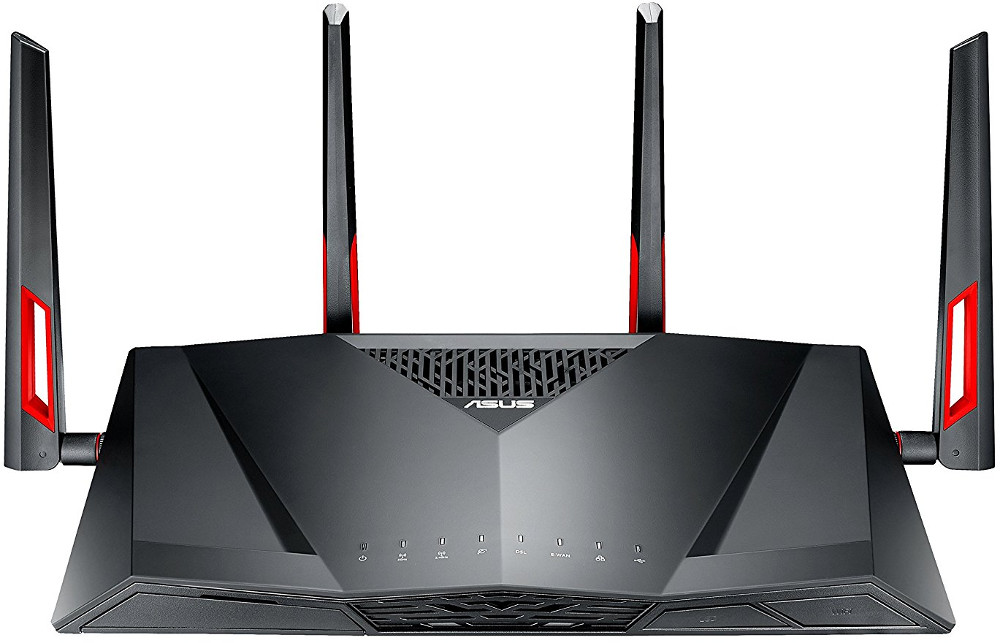 Роутер Asus DSL-AC88U //  VDSL2/ADSL модем, роутер 802.11b/g/n/ac, до 1000 + 2167Мбит/c, 2,4 + 5 гГц, 4 антенны, USB, GBT LAN ; 90IG02W1-BM3G10 DSL-AC88U DSL-AC88U