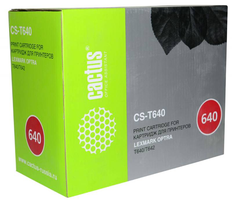 Тонер-картридж Cactus CS-T640 64016HE черный для Lexmark Optra T640/T642 (21000стр.) CS-T640 CS-T640