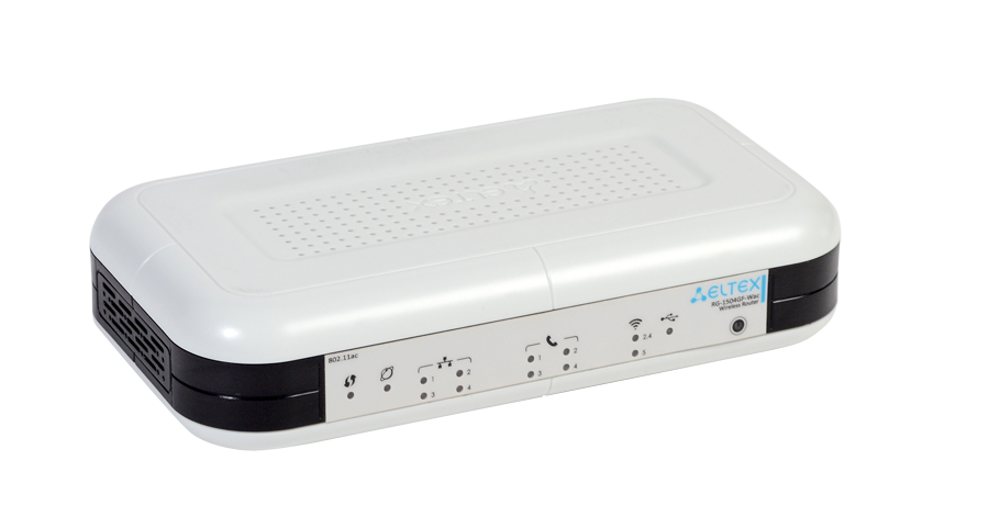 VoIP-шлюз Eltex  со встроенным роутером 4xFXS, 1xWAN (SFP), 4xLAN, 1xUSB, Wi-Fi 802.11b/g/n/ac RG-1504GF-Wac RG-1504GF-Wac