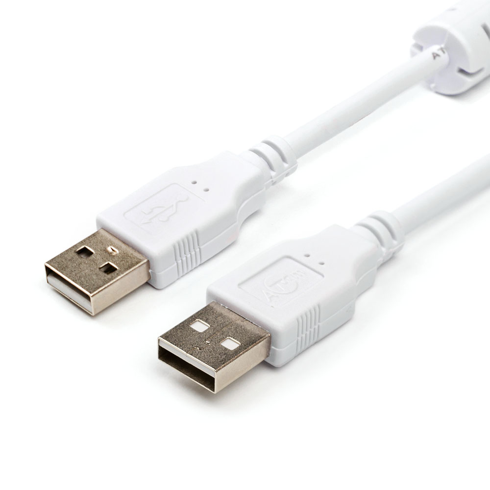 Кабель Atcom USB A(m)  - USB A(m) 1.8 м белый AT6614 AT6614