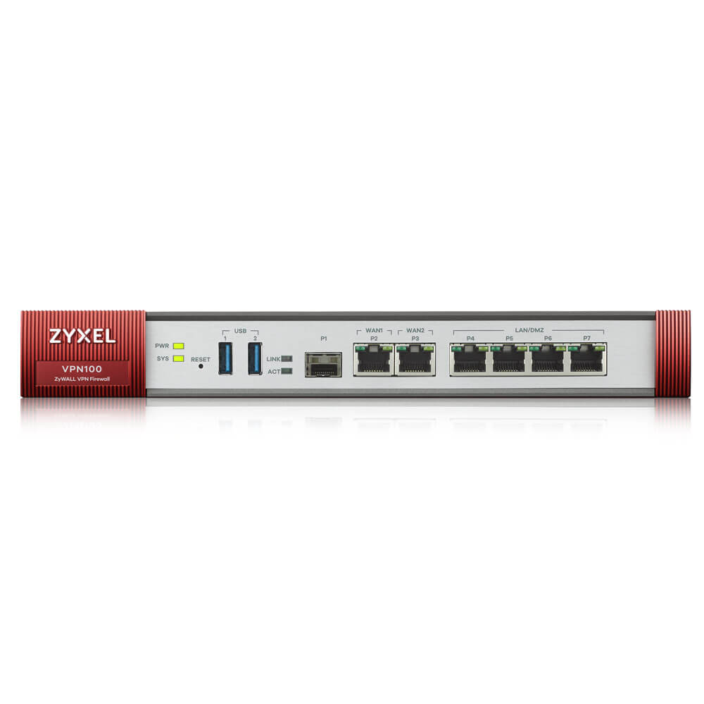 Межсетевой экран ZYXEL VPN Firewall Appliance 6 GE Copper/1 SFP, 2000 Mbit/S Firewall Throughput, 100 Ipsec VPN Tunnels VPN100-EU0101F VPN100-EU0101F #2