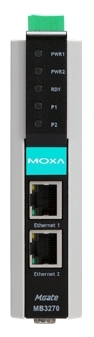 Конвертер MOXA 2-портовый преобразователь Modbus RTU/ASCII (2 x RS-232/422/485) в Modbus TCP (2 x Ethernet, 1 IP-адрес), монтаж на DIN-рейку MGate MB3270 MGate MB3270