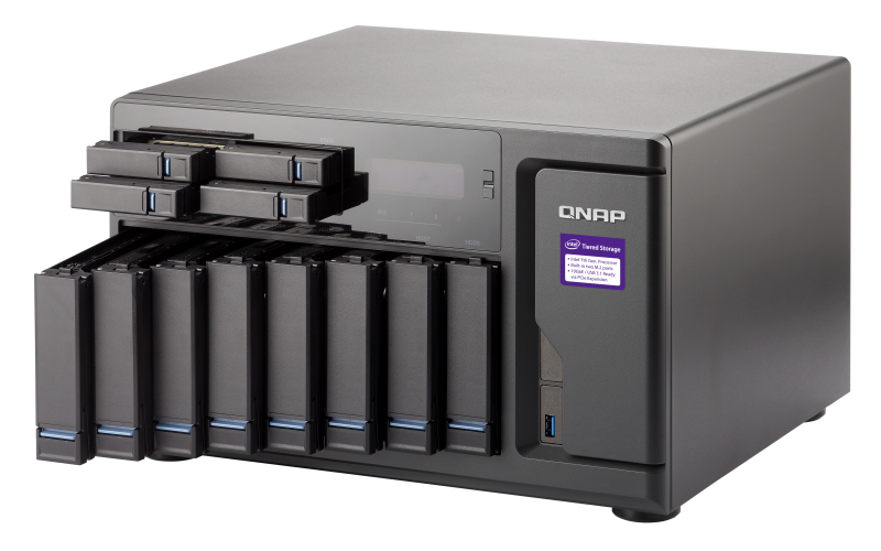 Сетевой RAID-накопитель QNAP 12 отсеков для HDD. Четырехъядерный Intel Core i7-6700 3,4 ГГц, 32 ГБ DDR4 RAM, блок питания 450 Вт. TVS-1282-I7-32G-450W TVS-1282-I7-32G-450W