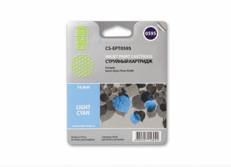 Картридж Cactus струйный CS-EPT0595 светло-голубой для Epson Stylus Photo R2400 (14.8мл) CS-EPT0595 CS-EPT0595