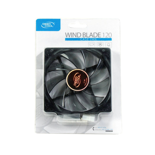 Вентилятор DEEPCOOL Wind Blade 12 (3пин, 120x120x25мм, 26дБ, 1300об / мин) WIND BLADE 120 BLUE  WIND BLADE 120 BLUE
