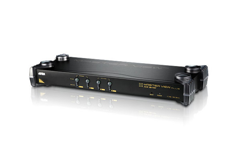 KVM переключатель ATEN электронный 4-х портовый,1 user PS2+VGA 4 cpu PS2+VGA, без шнуров CS-9134 CS-9134