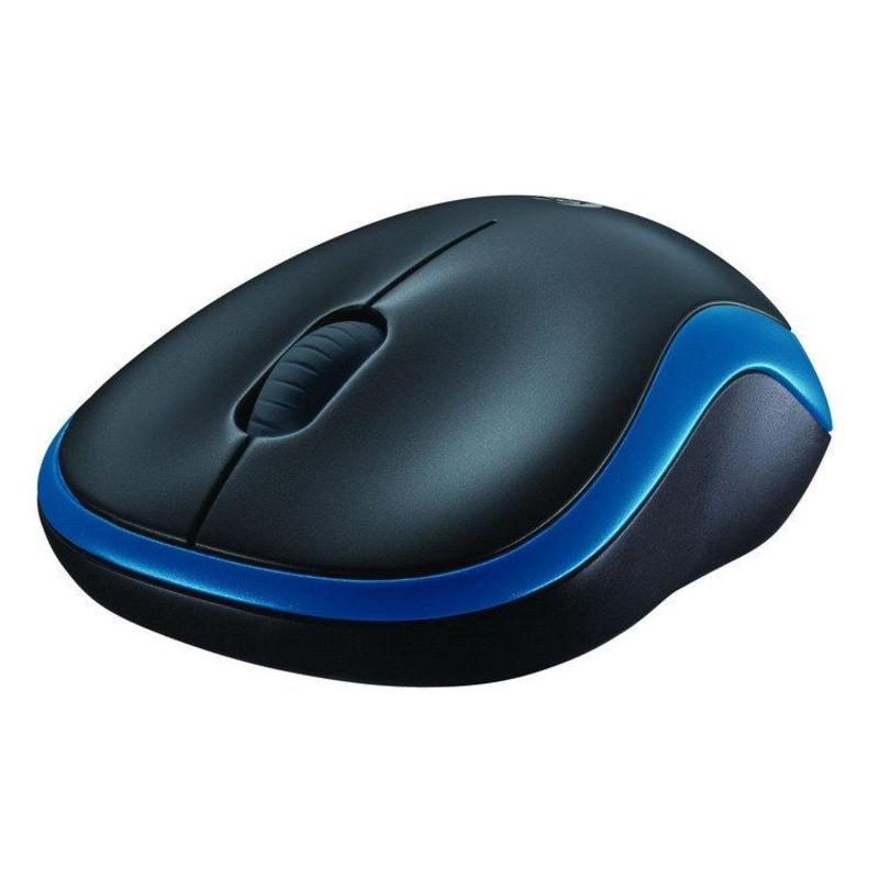 Мышь Logitech wireless mouse M185, Blue черная с голубой вставкой беспроводная (910-002239) 910-002239