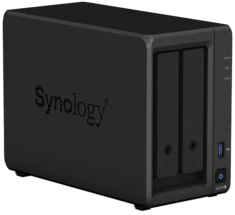 СХД Synology DS720+ Intel Celeron J4125 4C 2GHz,2GB(upto7),2*2.5"/3.5" SATA HDD/SSD(upto7),2xUSB3.2,2*M.2 2280 NVMe,2*1GbE,eSATA DS720+ DS720+