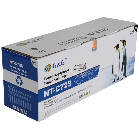 Тонер-картридж G&G для HP LJ P1102/1102w Pro M1130/1212 Canon LBP6018 (1600 стр) NT-C725 NT-C725