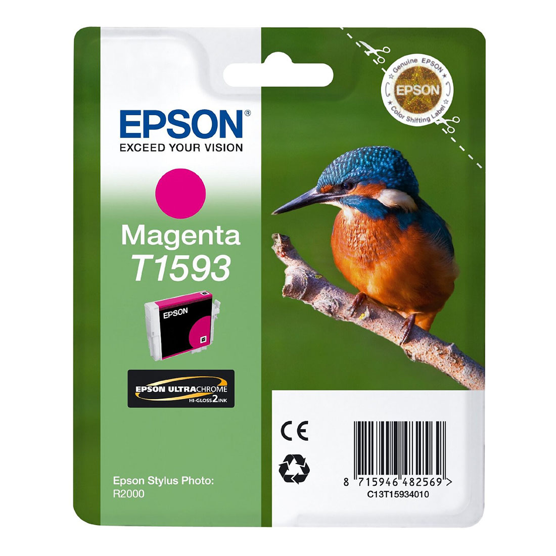 Картридж струйный Epson C13T15934010 for T1593 для Stylus Photo R2000 (magenta) C13T15934010