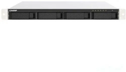 Сетевой RAID-накопитель QNAP TS-453DU-4G NAS 4 HDD trays, rackmount 1U, 1 PSU. 4-core Intel Celeron J4125 2.0 GHz (up to 2.7 GHz), 4 GB RAM (1 x 4 GB) up to 8 GB (2 x 4GB), 2.5 Gigabit Ethernet x 2, 4xUSB, 1xHDMI TS-453DU-4G TS-453DU-4G