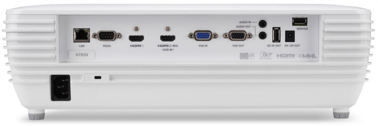 Проектор Acer H7850 DLP projector, 4K, DLP, 1 000 000:1, 3000 ANSI Lumens, 5.3kg, HDMI MR.JPC11.001 MR.JPC11.001