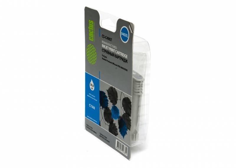 Картридж Cactus струйный CS-C4907 №940 голубой для HP DJ Pro 8000/8500 (2100стр.) CS-C4907 CS-C4907