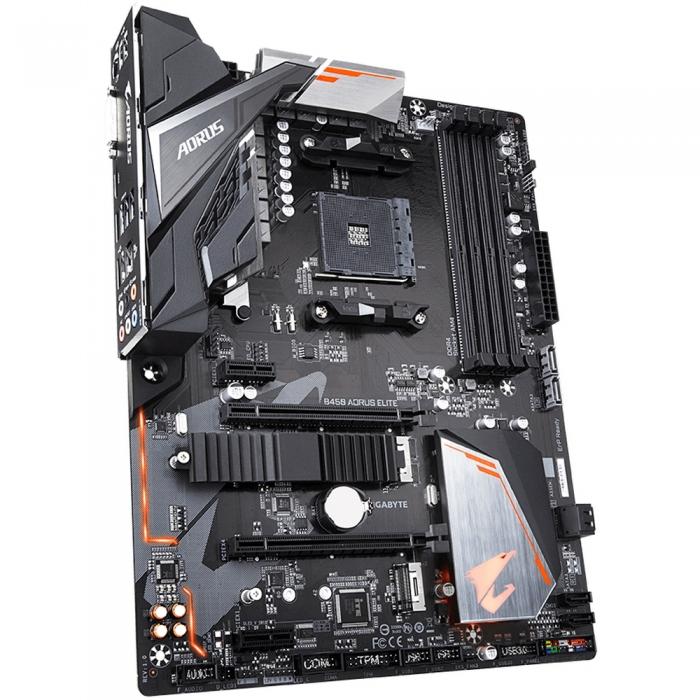 Материнская плата Gigabyte Socket AM4, AMD 4xDDR4-2933, DVI-D+HDMI, 2xPCI-Ex16, 2xPCI-Ex1, 6xSATA3(RAID 0/1/10), 2xM.2, 8 Ch Audi B450 AORUS ELITE B450 AORUS ELITE
