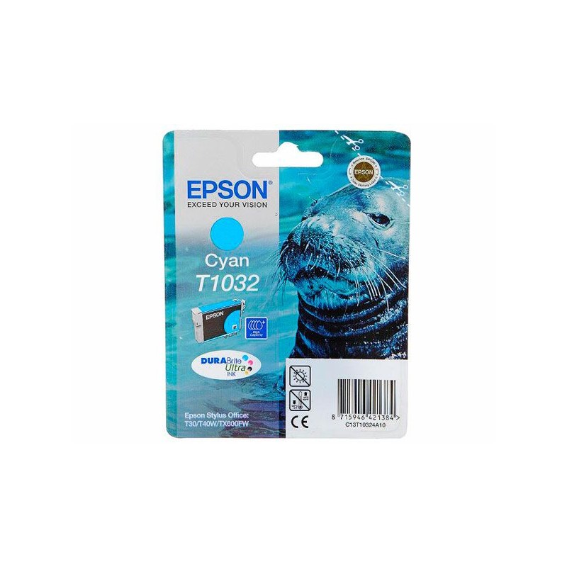 Картридж струйный Epson T1032 C13T10324A10 голубой (11.1мл) для Epson T30/T40W/TX550W C13T10324A10