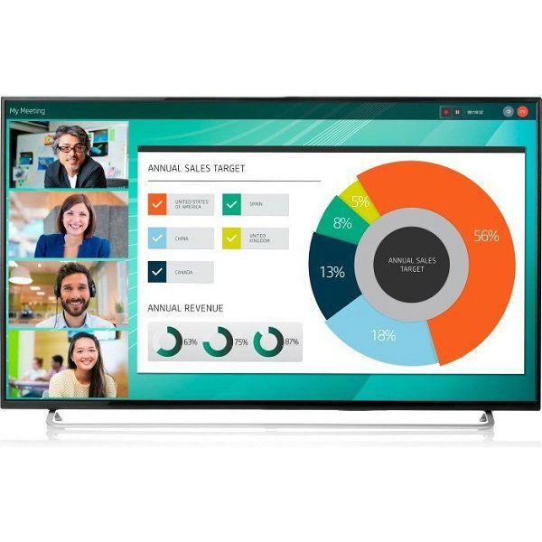 Монитор HP 55" LD5512 UHD 4K Monitor 3840x2160, 16:9, IPS, 350 cd/m2, 1000:1, 8ms, 178°/178°, HDMI, DisplayPort, Energy Star, Epeat, Black&Silver 2YD85AA 2YD85AA #2