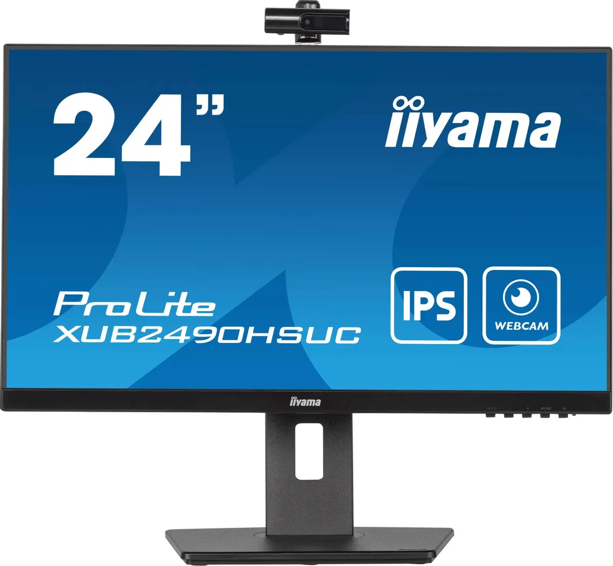 Монитор iiYama  LCD 23.8" IPS 1920x1080 60Hz 250cd 8bit(6bit+FRC) D-Sub HDMI DisplayPort USB 2x2W WebCam Pivot VESA XUB2490HSUC-B5 XUB2490HSUC-B5