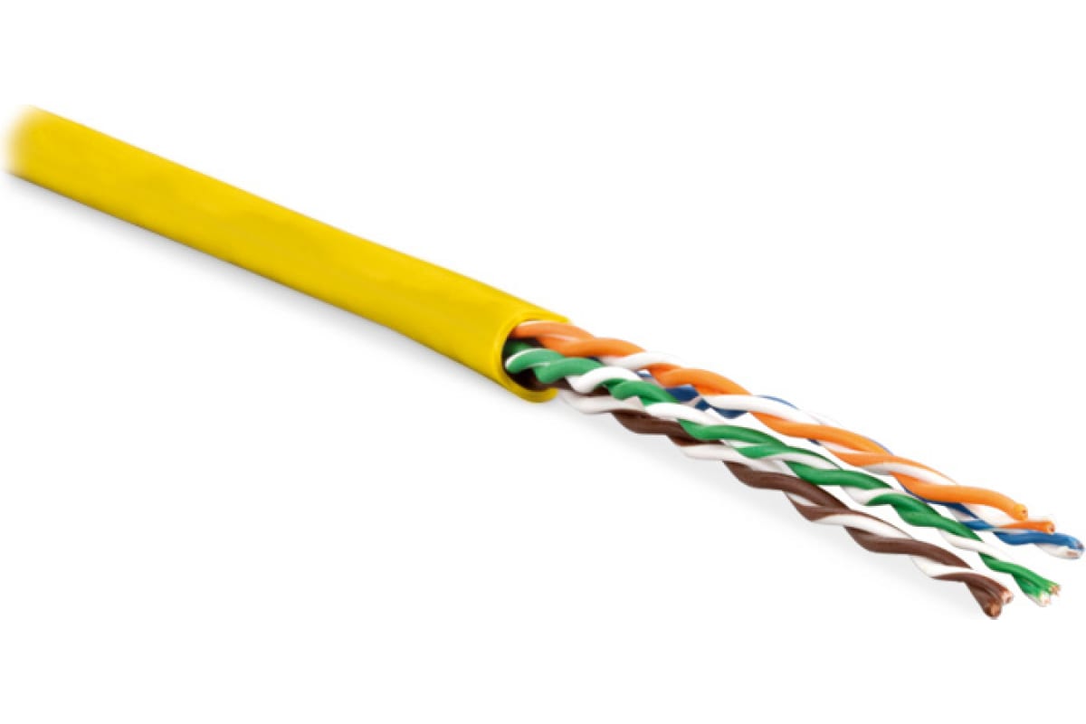 Кабель витая пара Hyperline неэкранированная U/UTP, кат.5е, 24 AWG (UUTP4-C5E-P24-IN-LSZH-YL-100) UUTP4-C5E-P24-IN-LSZH-YL-100