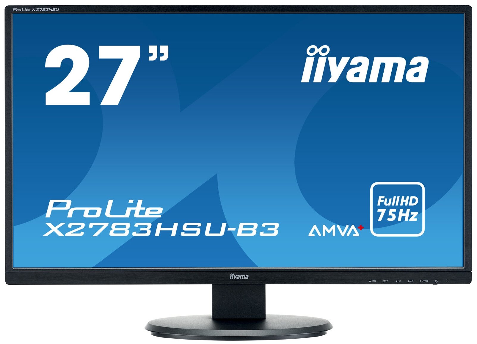 Монитор IIYAMA 27" черный (VA LED 1920x1080, 4ms 16:9, HDMI 3000:1 300cd, 178гр/178гр, D-Sub, DisplayPort) (X2783HSU-B3) X2783HSU-B3