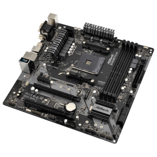 Материнская плата ASRock , Socket AM4, AMD B450, 4xDDR4-2667, D-SUB+DVI-D+HDMI, 2xPCI-Ex16, 1xPCI-Ex1, 4xSATA3(RAID 0/1/10), 2xM.2, 8 Ch Audio, GLan, (2+4)xUSB2.0, (5+2)xUSB3.1, 1xUSB3.1 Type-C™, 1xPS/2, mATX, RTL, B450M PRO4 B450M PRO4