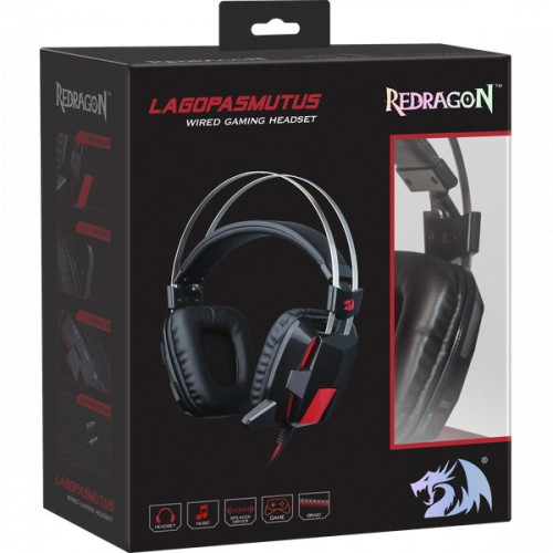 Гарнитура Redragon игровая Lagopasmutus 2 красный + черный, кабель 2 м 75165 75165 #4