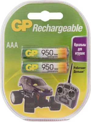 Аккумуляторная батарея GP Rechargeable NiMH 95AAAHC 950mAh AAA (2шт. уп) (GP 95AAAHC-2DECRC2) GP 95AAAHC-2DECRC2