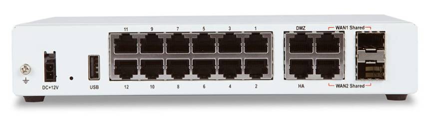 Межсетевой экран Fortinet FortiGate-80E-POE 16 x GE RJ45 ports (including 2 x WAN ports, 1 x DMZ port, 1 HA port, 12 x PoE ports). Max managed FortiAPs (Total/Tunnel) 32/16 FG-80E-POE FG-80E-POE