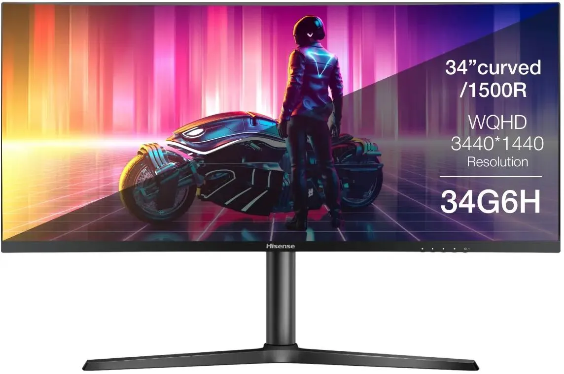 Монитор Hisense  34" черный VA LED 1ms 21:9 HDMI HAS Piv 400cd 178гр/178гр 3440x1440 165Hz FreeSync Premium DP WQ 34G6H 34G6H