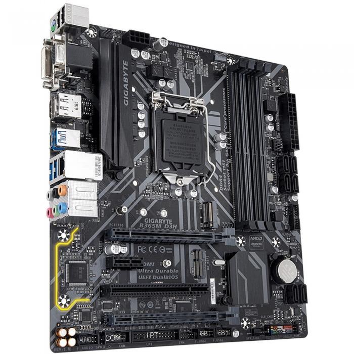 Материнская плата Gigabyte B365M D3H Soc-1151v2 Intel B365 4xDDR4 mATX AC`97 8ch(7.1) GbLAN+VGA+DVI+HDMI+DP B365M D3H B365M D3H