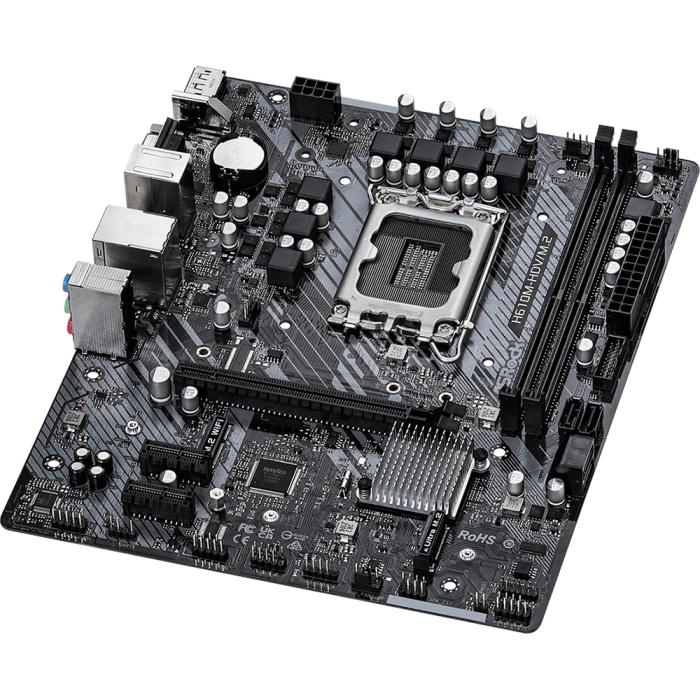 Материнская плата ASRock H610M-HDV/M.2 LGA1700 Intel H610 2xDDR4 ATX AC`97 8ch(7.1) GbLAN RAID VGA HDMI DP H610M-HDV/M.2 H610M-HDV/M.2