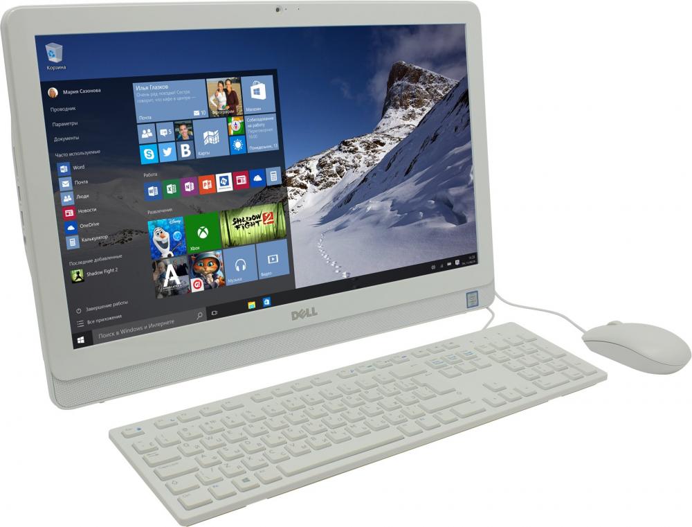 Моноблок Dell Inspiron 3264, Intel Core i3 7100U, 4Гб, 1000Гб, Intel HD Graphics 620, DVD-RW, Win10Pro, белый 3264-7973 3264-7973