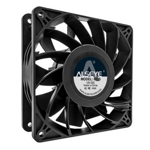 Вентилятор ALSEYE FAN 80*80*25mm, Molex. ball, 12V*0.65A, 6000rpm, 86.9CFM, 12.8.mmH2O, 55.8dBA OEM AS8025BTH-N1 AS8025BTH-N1