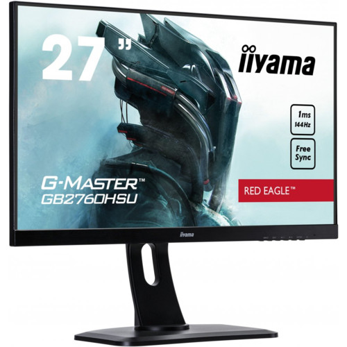 Монитор IIYAMA 27'' G-MASTER GB2760HSU 1920x1080@144Гц TN LED 16:9 1ms HDMI DP 2*USB2.0 80M:1 1000:1 170/160 400cd HAS Pivot Tilt Swivel Speakers Black GB2760HSU-B1 GB2760HSU-B1