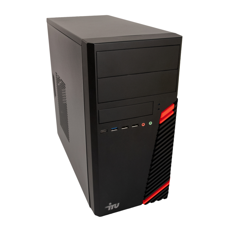Персональный компьютер iRU Home 510H4SM MT i5 10400F (2.9) 8Gb SSD480Gb GTX1650 4Gb Free DOS GbitEth 400W черный 1687972 1687972