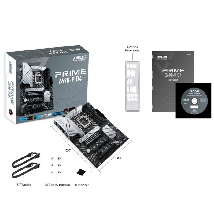 Материнская плата ASUS PRIME Z690-P D4 LGA1700 Intel Z690 4xDDR4 ATX AC`97 8ch(7.1) 2.5Gg RAID HDMI DP PRIME Z690-P D4 PRIME Z690-P D4
