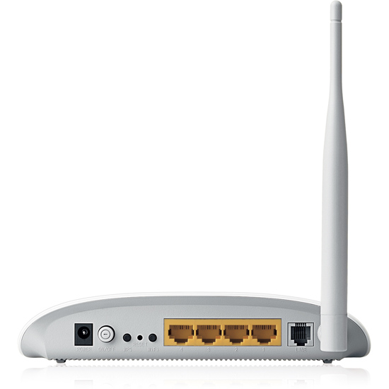 Маршрутизатор TP-Link 150n, модемом ADSL2+, Annex B, 802.11b/g/n, 1* RJ11, 4*RJ45 10/100, 1 съёмная 5 дБи антенна, ADSL-сп TD-W8951NB TD-W8951NB