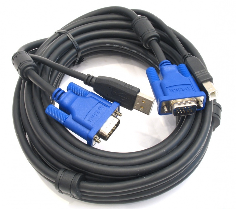 Кабель D-Link KVM Cable with VGA and USB connectors for DKVM-4U, 1.8m DKVM-CU/B1A DKVM-CU/B1A