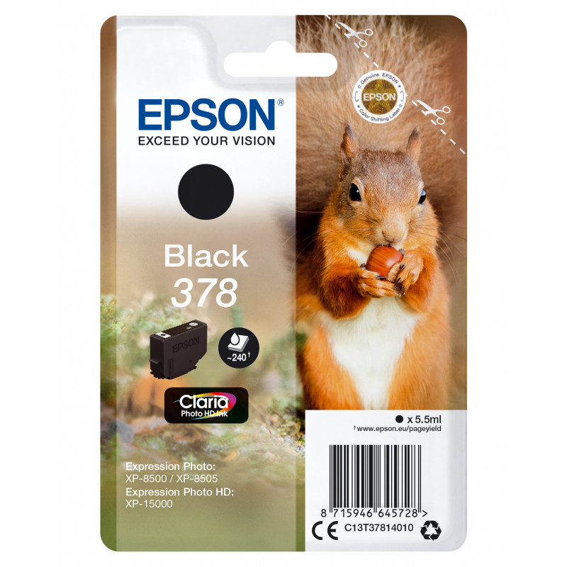 Картридж Epson T3781 с черными чернилами Claria Photo HD Ink (240 стр.) для принтера Epson XP-15000 C13T37814020 C13T37814020