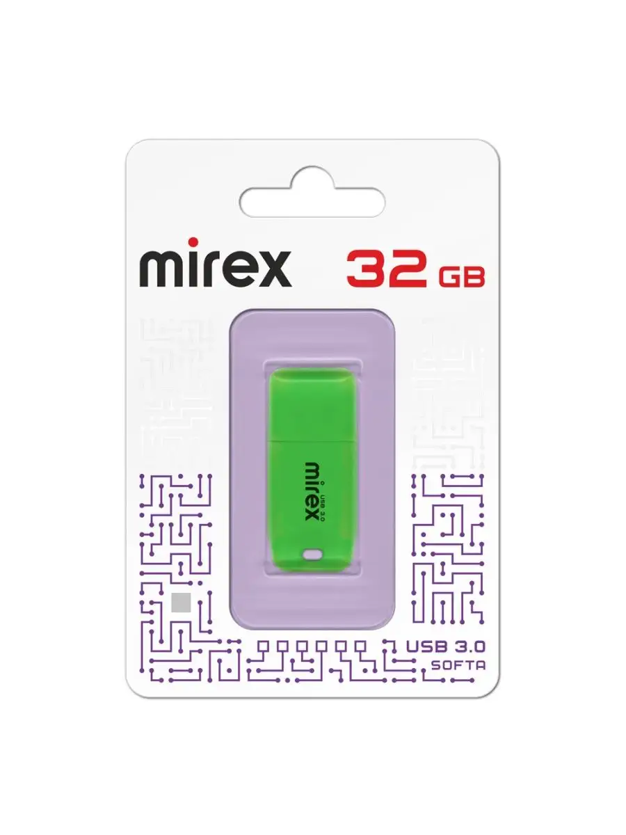 Флеш накопитель Mirex 13600-FM3SGN32 32GB,Softa,USB 3.0,зеленый 13600-FM3SGN32 13600-FM3SGN32